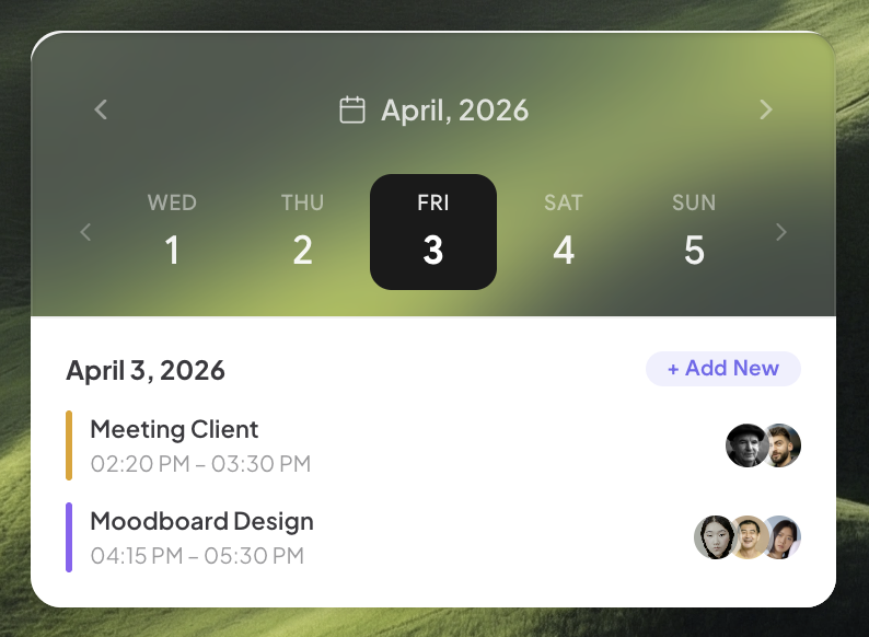 Calendar Card