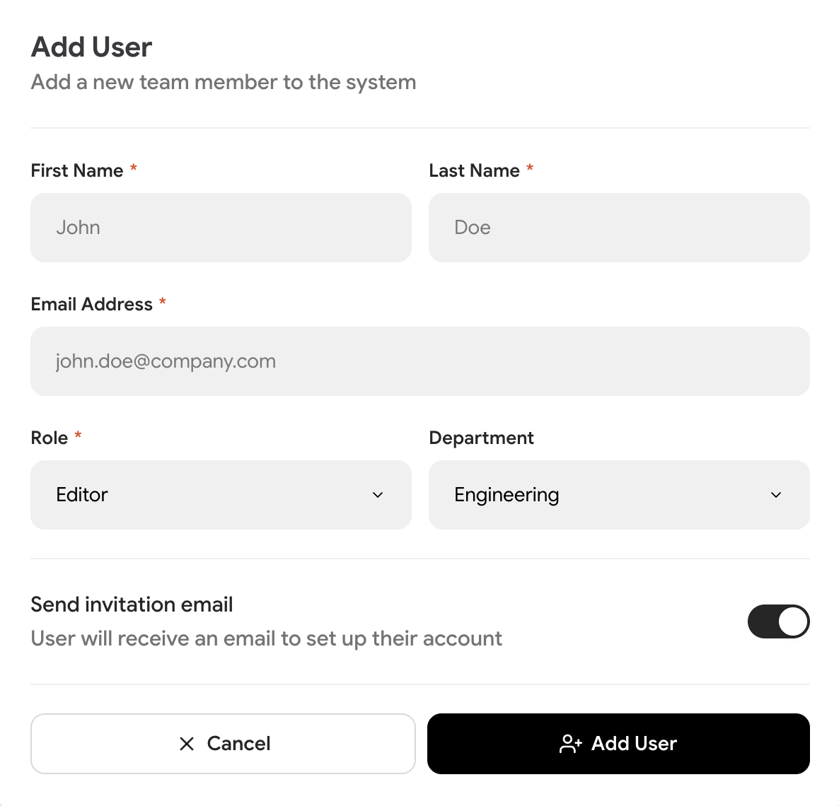 User Form